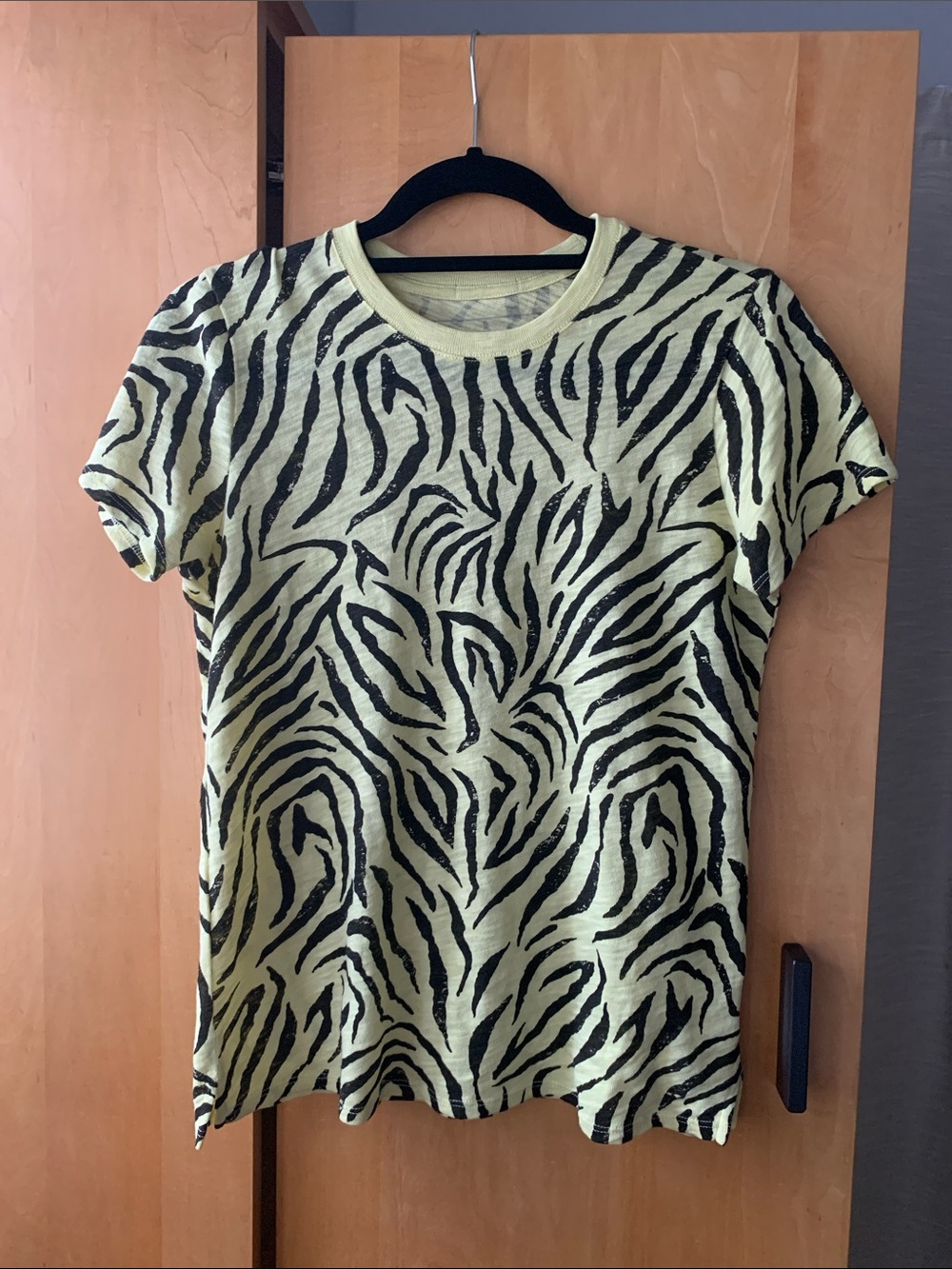 ATM zebra stripe pattern yellow T-shirt cotton slub tee